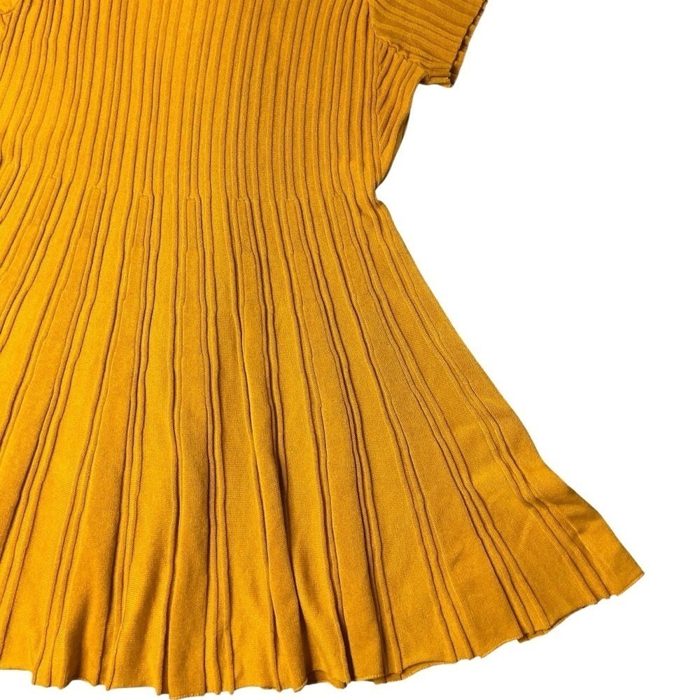 Torrid Ribbed Knit Dress Mustard Gold Mini Sweater Skater Scoop Neck Dress 3X - Picture 16 of 16